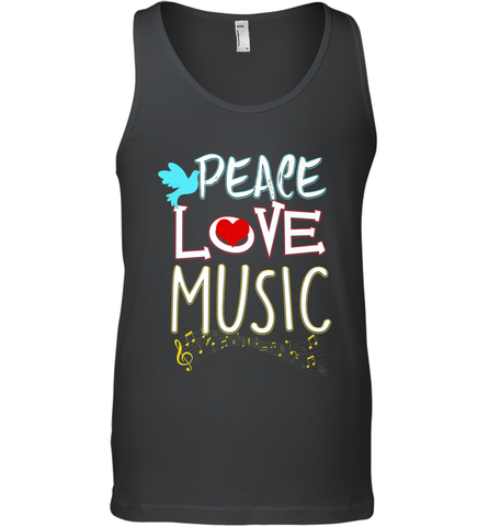 Peace Love Music Hippie Hipster Festival Men's Tank Top Men's Tank Top / Black / XS Men's Tank Top - jonhlittlestore88