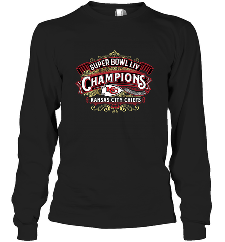 Super bowl LIV champions Kansas City Chief NFL Long Sleeve T-Shirt Long Sleeve T-Shirt / Black / S Long Sleeve T-Shirt - jonhlittlestore88