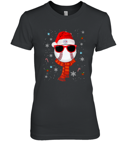 Toronto Blue Jays LogoChristmas Baseball Player Glasses Santa Hat Pajama Gift Women's Premium T-Shirt Women's Premium T-Shirt / Black / XS Women's Premium T-Shirt - jonhlittlestore88