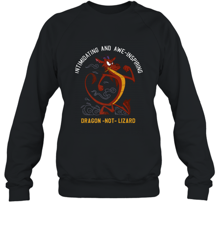 Disney Mulan Mushu Dragon Not Lizard Portrait Crewneck Sweatshirt Crewneck Sweatshirt / Black / S Crewneck Sweatshirt - jonhlittlestore88