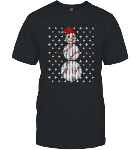 UGLY CHRISTMAS Baseball Snowman Holiday Santa Funny Men Gift Men's T-Shirt Men's T-Shirt / Black / S Men's T-Shirt - jonhlittlestore88