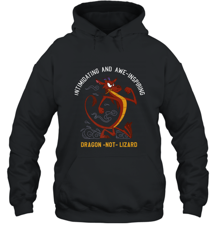 Disney Mulan Mushu Dragon Not Lizard Portrait Hooded Sweatshirt Hooded Sweatshirt / Black / S Hooded Sweatshirt - jonhlittlestore88