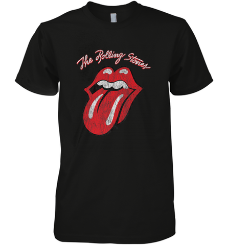 Mens The Rolling Stones Script Tongue Logo Men's Premium T-Shirt Men's Premium T-Shirt / Black / XS Men's Premium T-Shirt - jonhlittlestore88