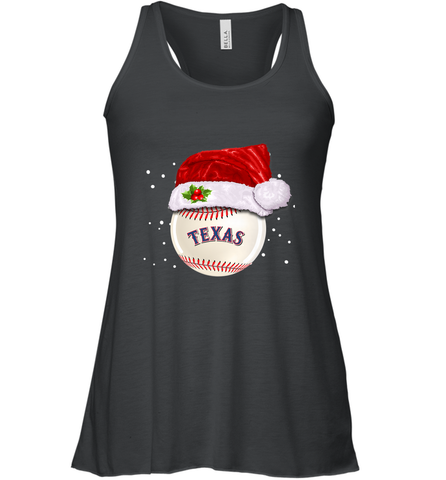 Texas Rangers Logo Baseball Ball Christmas Santa Hat Xmas Sport Funny Snow Women's Racerback Tank Women's Racerback Tank / Black / XS Women's Racerback Tank - jonhlittlestore88