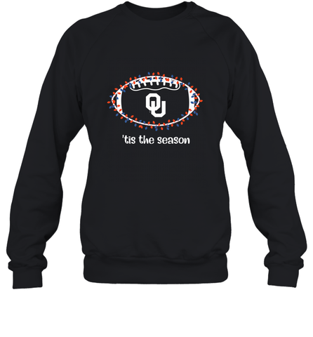 NFL Oklahoma Sooners Football And Christmas Lights Crewneck Sweatshirt Crewneck Sweatshirt / Black / S Crewneck Sweatshirt - jonhlittlestore88