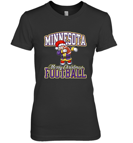 NFL Minnesota Christmas Funny Dabbing Santa playing football Women's Premium T-Shirt Women's Premium T-Shirt / Black / XS Women's Premium T-Shirt - jonhlittlestore88