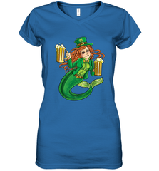 St Patricks Day Shirt Women Leprechaun Mermaid Girls Redhead Women's V-Neck T-Shirt Women's V-Neck T-Shirt - jonhlittlestore88