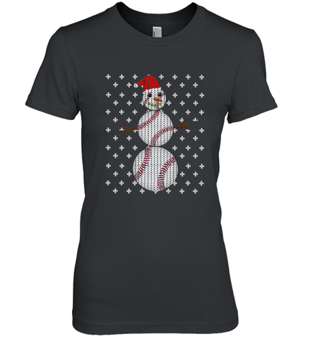UGLY CHRISTMAS Baseball Snowman Holiday Santa Funny Men Gift Women's Premium T-Shirt Women's Premium T-Shirt / Black / XS Women's Premium T-Shirt - jonhlittlestore88
