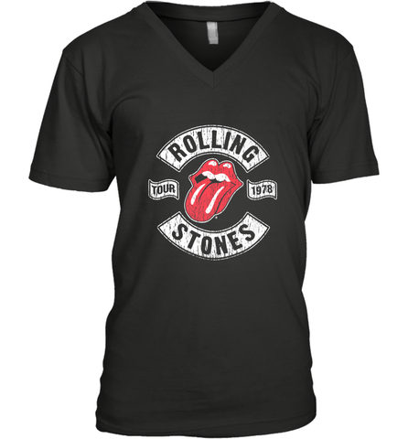 Mens The Rolling Stones Tour 1978 Men's V-Neck Men's V-Neck / Black / S Men's V-Neck - jonhlittlestore88
