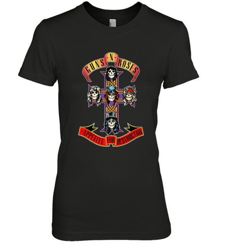 Guns N' Roses Classic Cross Logo Women's Premium T-Shirt Women's Premium T-Shirt / Black / XS Women's Premium T-Shirt - jonhlittlestore88