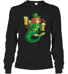 St Patricks Day Shirt Women Leprechaun Mermaid Girls Redhead Long Sleeve T-Shirt Long Sleeve T-Shirt - jonhlittlestore88