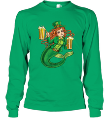 St Patricks Day Shirt Women Leprechaun Mermaid Girls Redhead Long Sleeve T-Shirt Long Sleeve T-Shirt - jonhlittlestore88