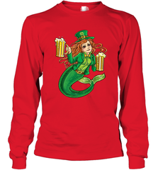 St Patricks Day Shirt Women Leprechaun Mermaid Girls Redhead Long Sleeve T-Shirt Long Sleeve T-Shirt - jonhlittlestore88