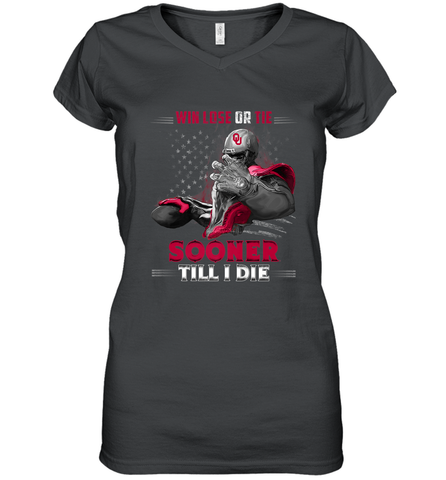 Oklahoma Sooners Win Lose Or Tie Women's V-Neck T-Shirt Women's V-Neck T-Shirt / Black / S Women's V-Neck T-Shirt - jonhlittlestore88