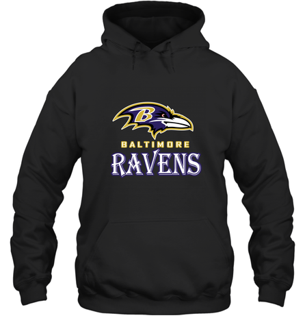NFL Baltimore Ravens Logo Hooded Sweatshirt Hooded Sweatshirt / Black / S Hooded Sweatshirt - jonhlittlestore88