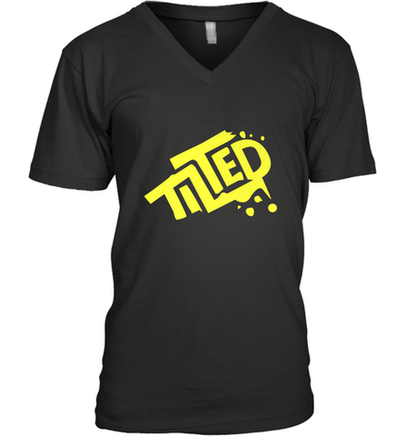 Fortnite Tilted (Yellow Logo) Men's V-Neck Men's V-Neck / Black / S Men's V-Neck - jonhlittlestore88
