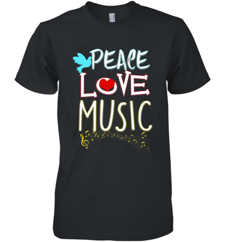 Peace Love Music Hippie Hipster Festival Men's Premium T-Shirt Men's Premium T-Shirt / Black / XS Men's Premium T-Shirt - jonhlittlestore88