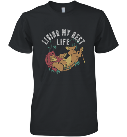 Disney Lion King Simba Living My Best Life Men's Premium T-Shirt Men's Premium T-Shirt / Black / XS Men's Premium T-Shirt - jonhlittlestore88