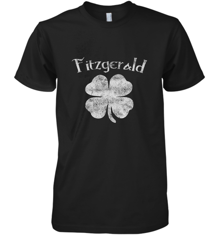 Vintage Fitzgerald Irish Shamrock St Patty's Day Men's Premium T-Shirt Men's Premium T-Shirt / Black / XS Men's Premium T-Shirt - jonhlittlestore88