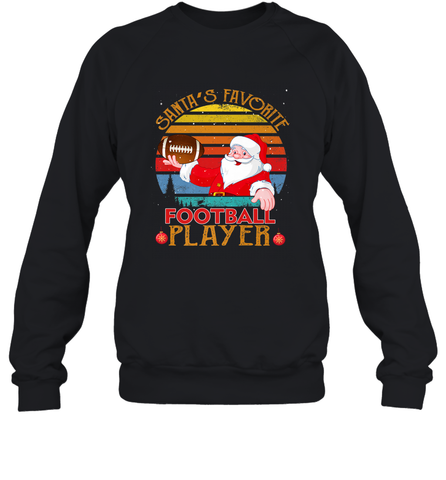 NFL Santa Favorite Football Player Funny Christmas Funny Crewneck Sweatshirt Crewneck Sweatshirt / Black / S Crewneck Sweatshirt - jonhlittlestore88