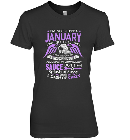 January Birthday Girl Shirt Not Just Girl Wonderful Gift Women's Premium T-Shirt Women's Premium T-Shirt / Black / XS Women's Premium T-Shirt - jonhlittlestore88