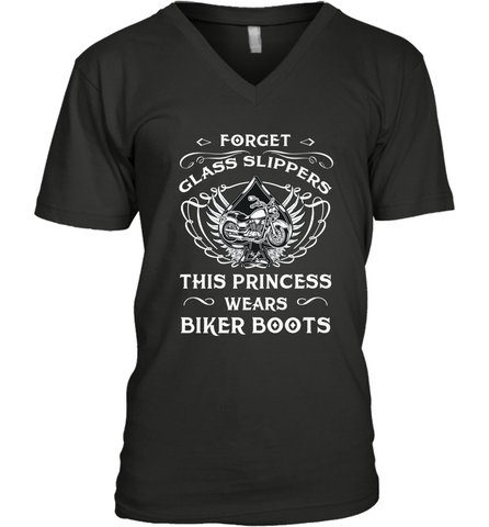 Forget glass slippers this princess wears biker boots Men's V-Neck Men's V-Neck / Black / S Men's V-Neck - jonhlittlestore88