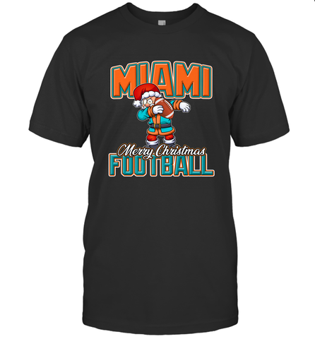 NFL Miami Christmas Dabbing Santa Playing Miami Football Men's T-Shirt Men's T-Shirt / Black / S Men's T-Shirt - jonhlittlestore88