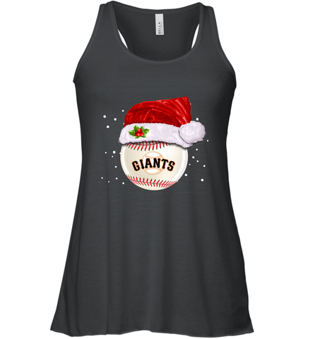 San Francisco Giants Logo Baseball Ball Christmas Santa Hat Xmas Sport Funny Snow Women's Racerback Tank Women's Racerback Tank / Black / XS Women's Racerback Tank - jonhlittlestore88