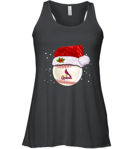 St. Louis Cardinals Logo Baseball Ball Christmas Santa Hat Xmas Sport Funny Snow Women's Racerback Tank Women's Racerback Tank / Black / XS Women's Racerback Tank - jonhlittlestore88
