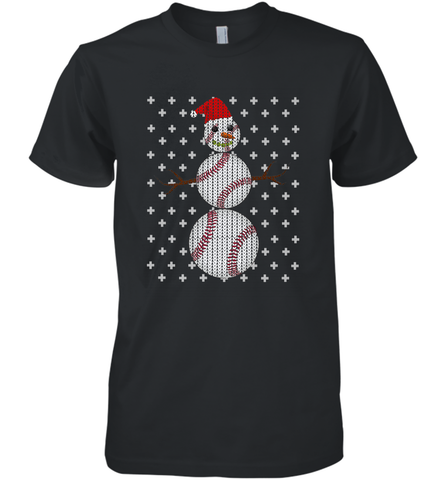 UGLY CHRISTMAS Baseball Snowman Holiday Santa Funny Men Gift Men's Premium T-Shirt Men's Premium T-Shirt / Black / XS Men's Premium T-Shirt - jonhlittlestore88