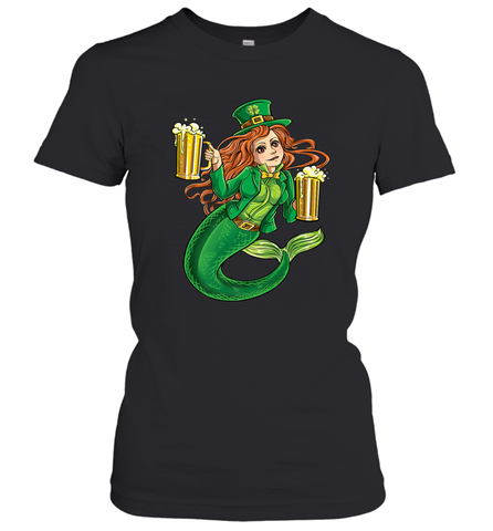 St Patricks Day Shirt Women Leprechaun Mermaid Girls Redhead Women's T-Shirt Women's T-Shirt / Black / S Women's T-Shirt - jonhlittlestore88