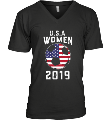 USA United States Women 2019 Soccer US Futbol Men's V-Neck Men's V-Neck / Black / S Men's V-Neck - jonhlittlestore88