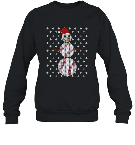 UGLY CHRISTMAS Baseball Snowman Holiday Santa Funny Men Gift Crewneck Sweatshirt Crewneck Sweatshirt / Black / S Crewneck Sweatshirt - jonhlittlestore88