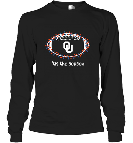 NFL Oklahoma Sooners Football And Christmas Lights Long Sleeve T-Shirt Long Sleeve T-Shirt / Black / S Long Sleeve T-Shirt - jonhlittlestore88