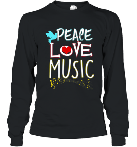 Peace Love Music Hippie Hipster Festival Long Sleeve T-Shirt Long Sleeve T-Shirt / Black / S Long Sleeve T-Shirt - jonhlittlestore88