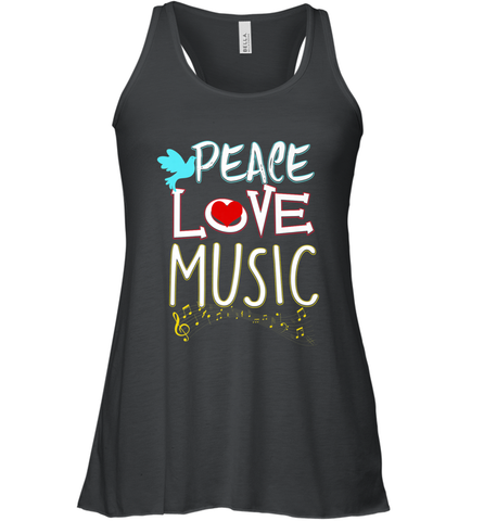 Peace Love Music Hippie Hipster Festival Women's Racerback Tank Women's Racerback Tank / Black / XS Women's Racerback Tank - jonhlittlestore88