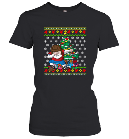 NFL Ugly Christmas Dabbing Santa Football Gift Women's T-Shirt Women's T-Shirt / Black / S Women's T-Shirt - jonhlittlestore88