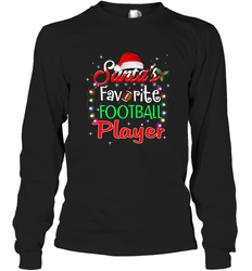 NFL Santa's Favorite Football Player Xmas Light Hat Christmas Long Sleeve T-Shirt