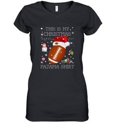 NFL This Is My Christmas Pajama Shirt  Football christmas ugly Women's V-Neck T-Shirt