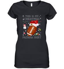 NFL This Is My Christmas Pajama Shirt  Football christmas ugly Women's V-Neck T-Shirt Women's V-Neck T-Shirt - jonhlittlestore88