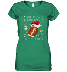 NFL This Is My Christmas Pajama Shirt  Football christmas ugly Women's V-Neck T-Shirt Women's V-Neck T-Shirt - jonhlittlestore88
