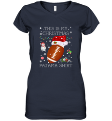 NFL This Is My Christmas Pajama Shirt  Football christmas ugly Women's V-Neck T-Shirt