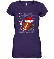 NFL This Is My Christmas Pajama Shirt  Football christmas ugly Women's V-Neck T-Shirt Women's V-Neck T-Shirt - jonhlittlestore88