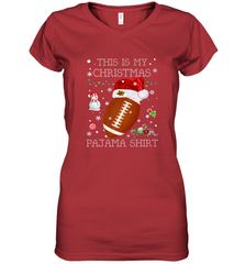 NFL This Is My Christmas Pajama Shirt  Football christmas ugly Women's V-Neck T-Shirt Women's V-Neck T-Shirt - jonhlittlestore88