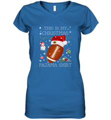 NFL This Is My Christmas Pajama Shirt  Football christmas ugly Women's V-Neck T-Shirt Women's V-Neck T-Shirt - jonhlittlestore88