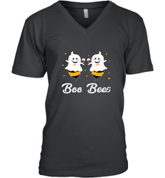Funny Wine Boo Bees Couples Halloween Matching Couple Gift Men's V-Neck