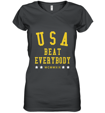 USA Beat Everybody Shirt _ USA Beat Everybody Women's V-Neck T-Shirt Women's V-Neck T-Shirt / Black / S Women's V-Neck T-Shirt - jonhlittlestore88