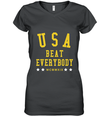 USA Beat Everybody Shirt _ USA Beat Everybody Women's V-Neck T-Shirt Women's V-Neck T-Shirt - jonhlittlestore88
