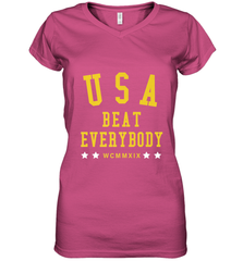 USA Beat Everybody Shirt _ USA Beat Everybody Women's V-Neck T-Shirt Women's V-Neck T-Shirt - jonhlittlestore88