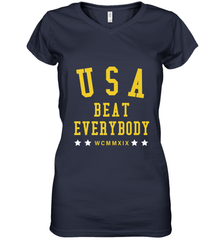 USA Beat Everybody Shirt _ USA Beat Everybody Women's V-Neck T-Shirt Women's V-Neck T-Shirt - jonhlittlestore88